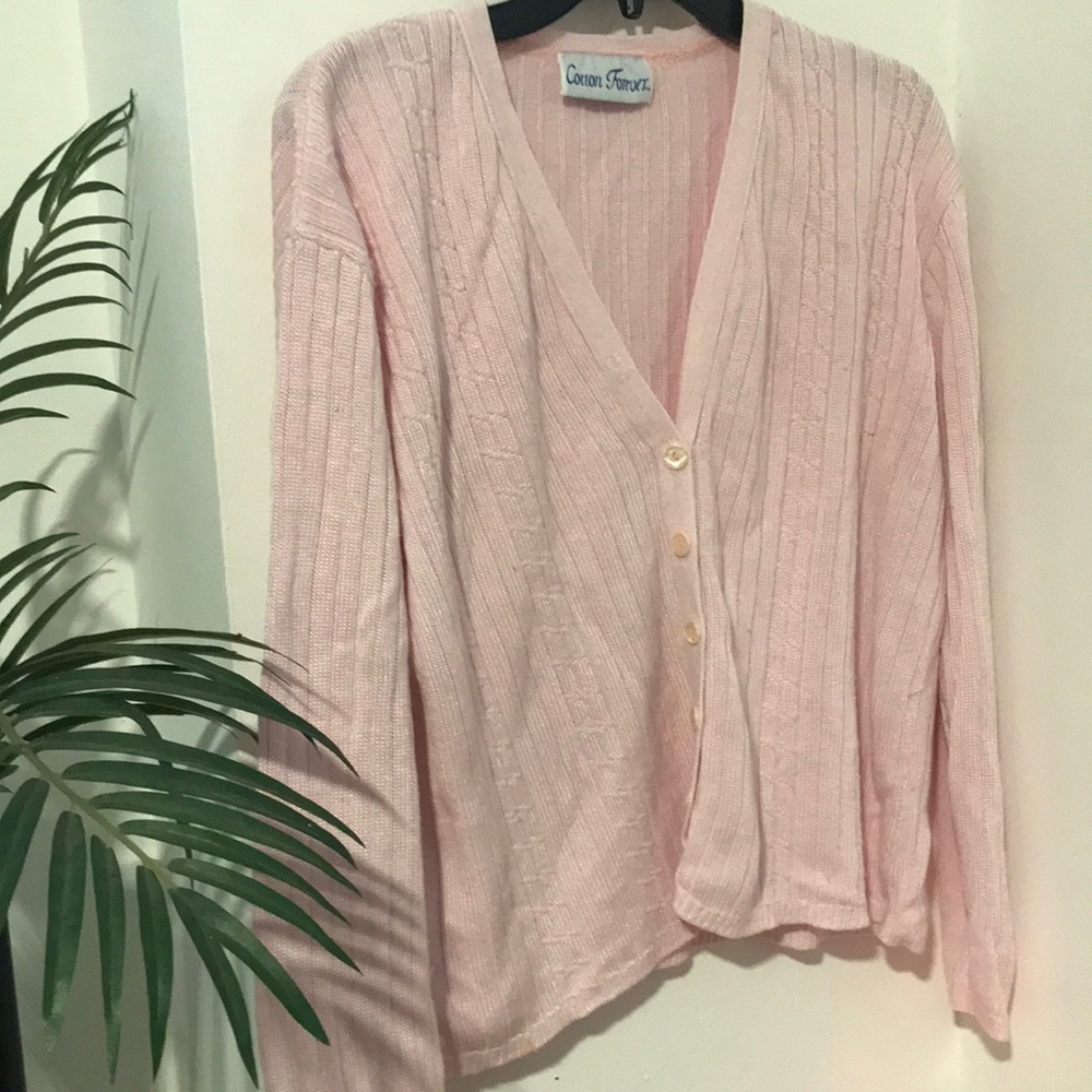 Knit pink cardigan